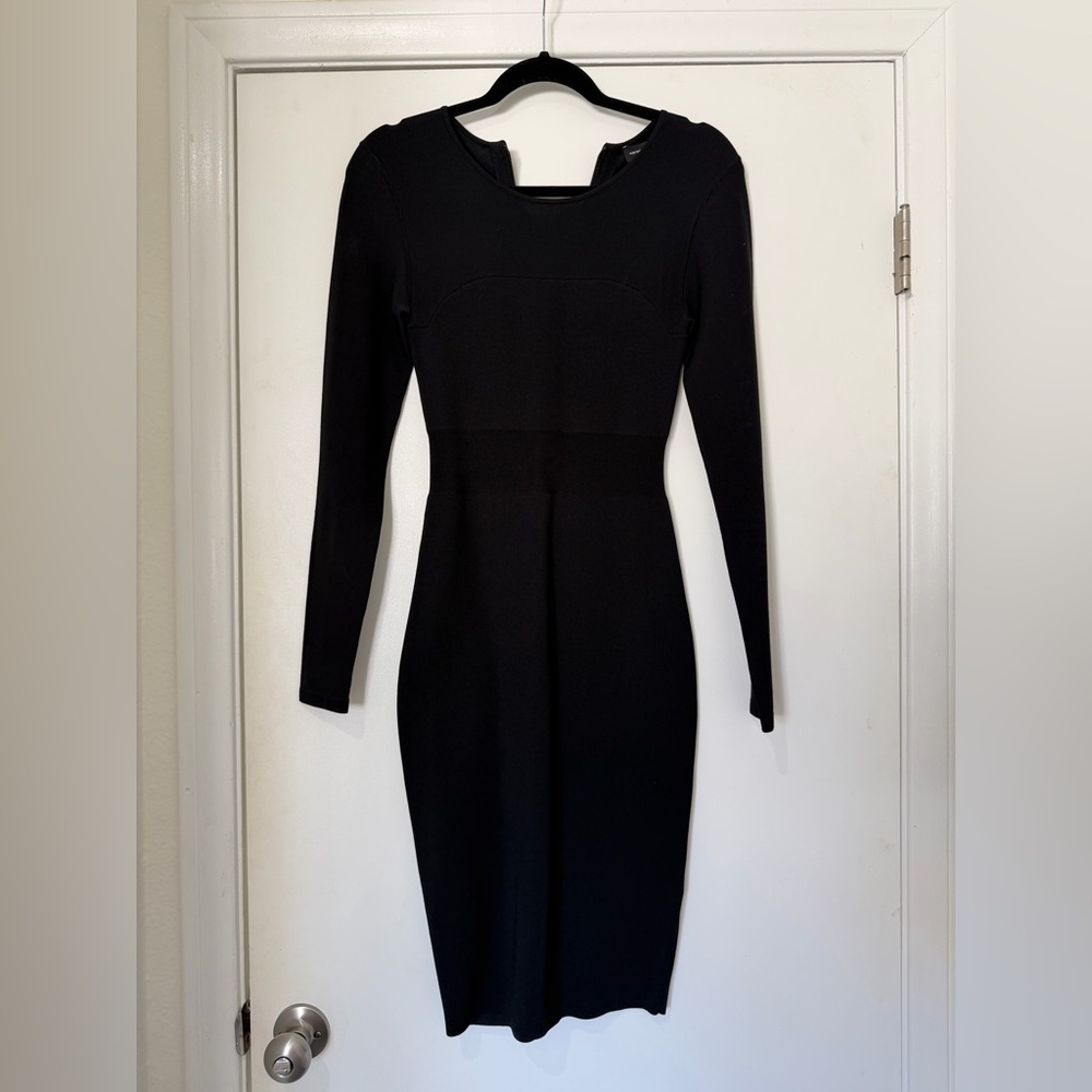Narciso Rodriguez Classic Black Long Sleeve Bodycon Dress LIKE NEW!